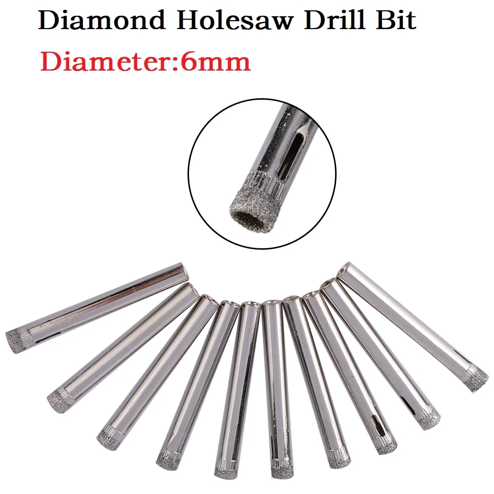 

10Pcs Drill Set 6mm Diamond Tool Drill Hole Opener For Glass Tile Ceramic Marble Drill Bit Hole Cutter Cutting Machine Drill