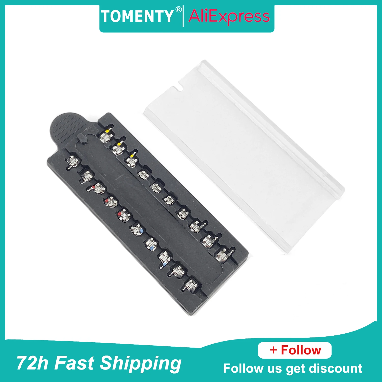 

20Pcs TOMENTY Dental Orthodontic Braces MIM Monoblock Metal Brackets Dentist Teeth Braces Mini MBT/Roth 022/018 Hooks 345