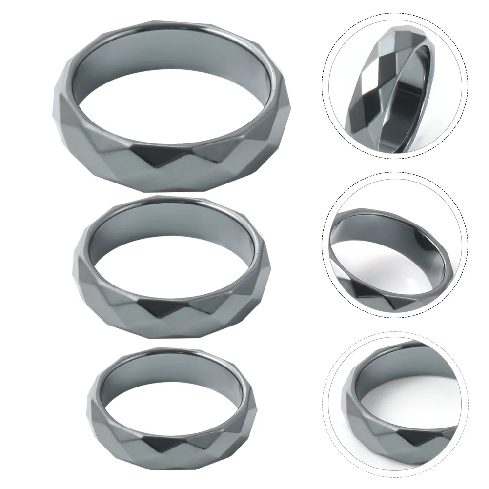 

3Pcs Multipurpose Finger Rings Creative Hematite Treatment Rings Magnetic Rings