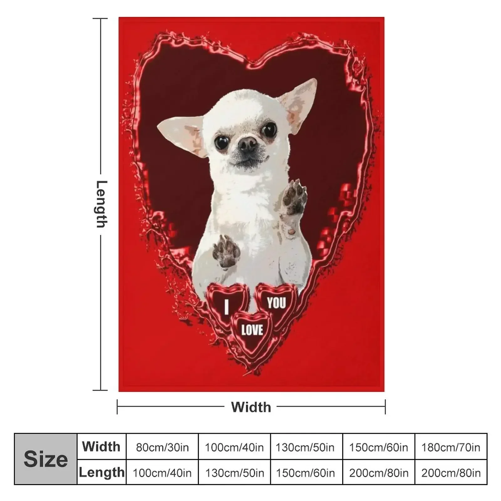 CHIHUAHUA ST VALENTIN DOG Плед на зиму дизайнерские одеяла