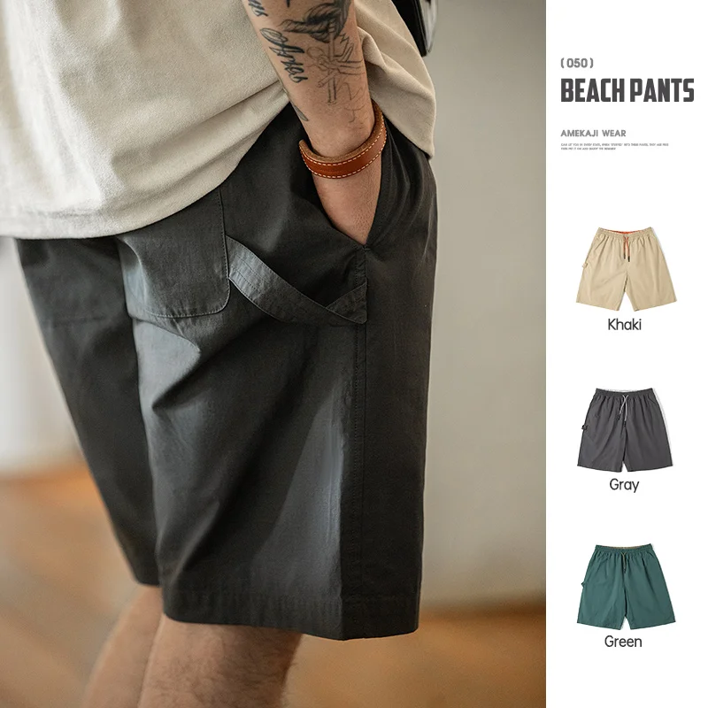 

Maden 2023 Summer New Casual Drawstring Beach Shorts Men Amekaji Breathable Oversize Sport Gym Shorts Stylish Baggy Sweatpants