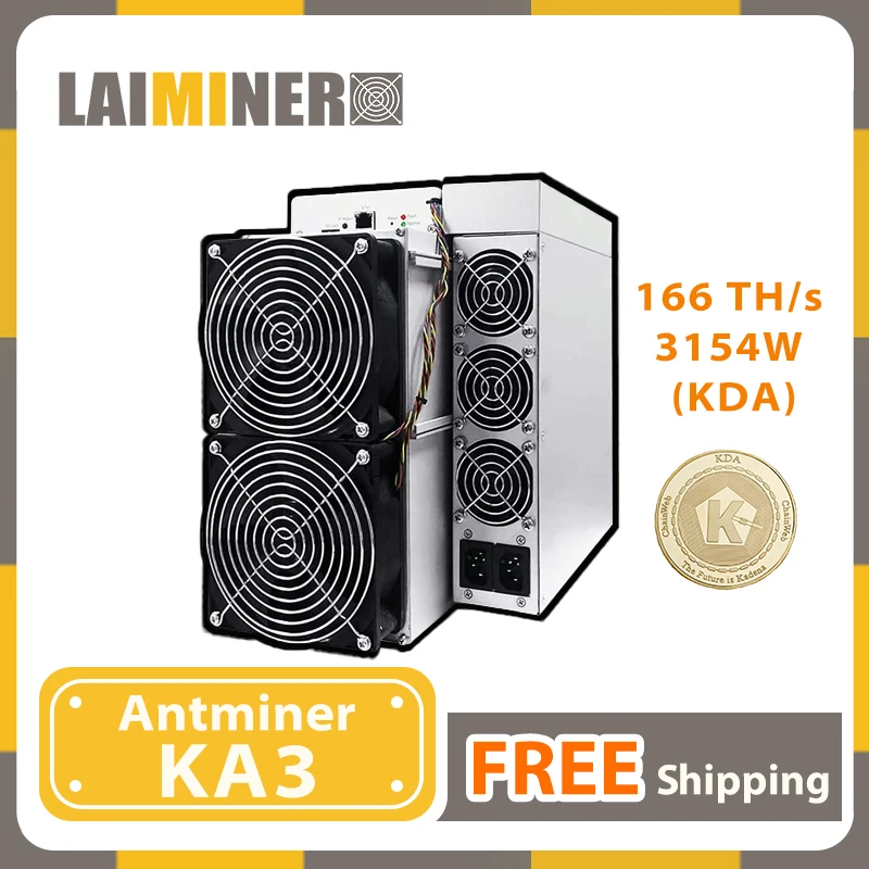 

Antminer KA3 166T 3154W Free Ship Most Efficient Miner KDA Mining Machine KDA Blake2S Air-cooling Miner KA3 166T 3154W