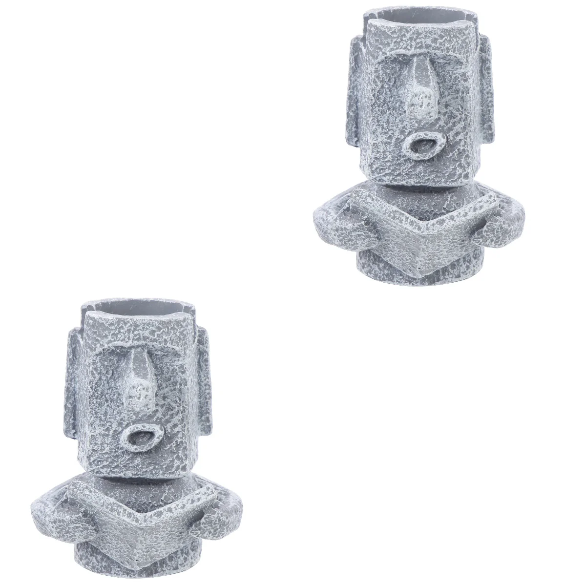 

2pcs Moai Statue Pen Holder Creative Holder Glasses Holder Desktop Decoration