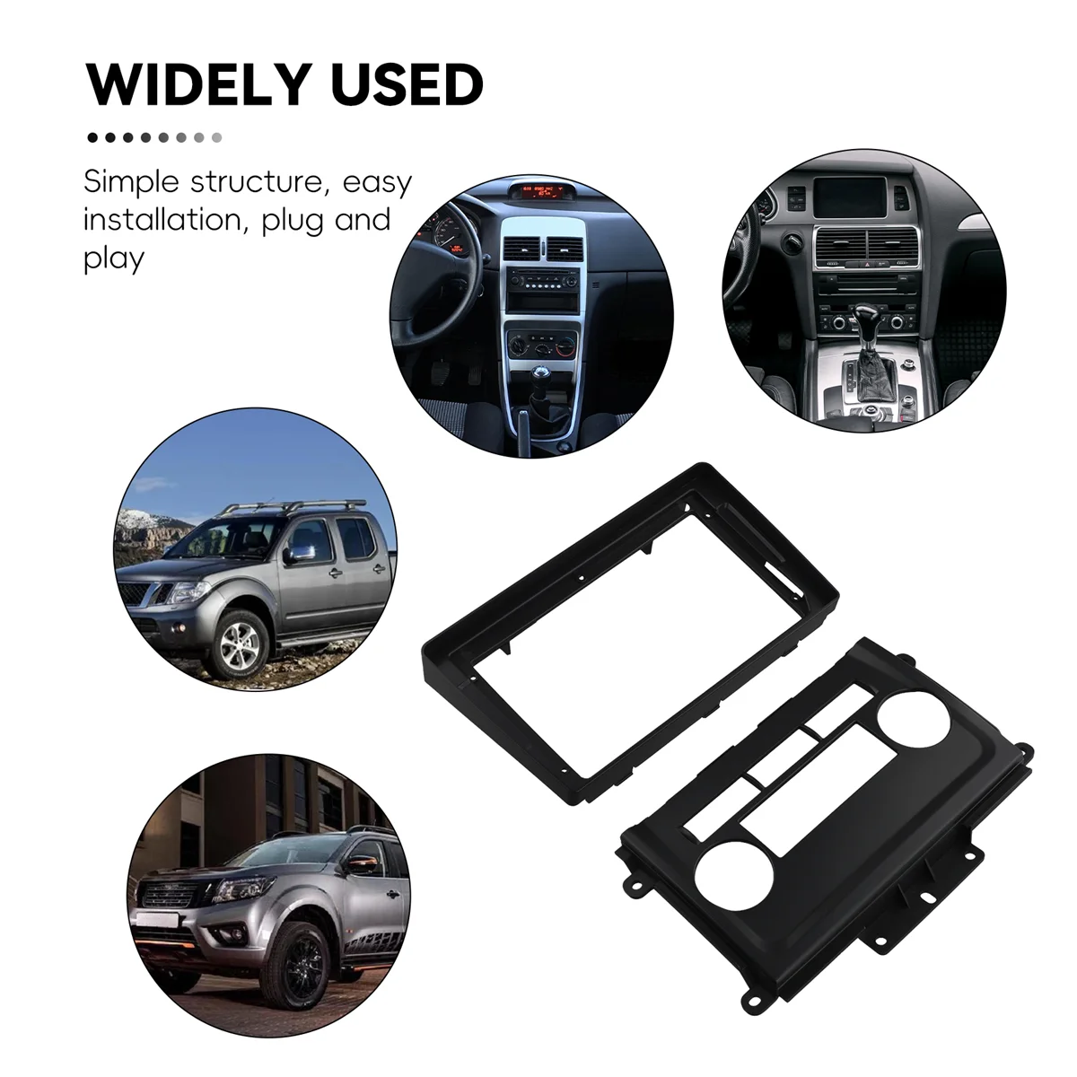 2 Din 9-дюймовый автомобильный радиоприемник с установкой DVD GPS Mp5 панель рамка для