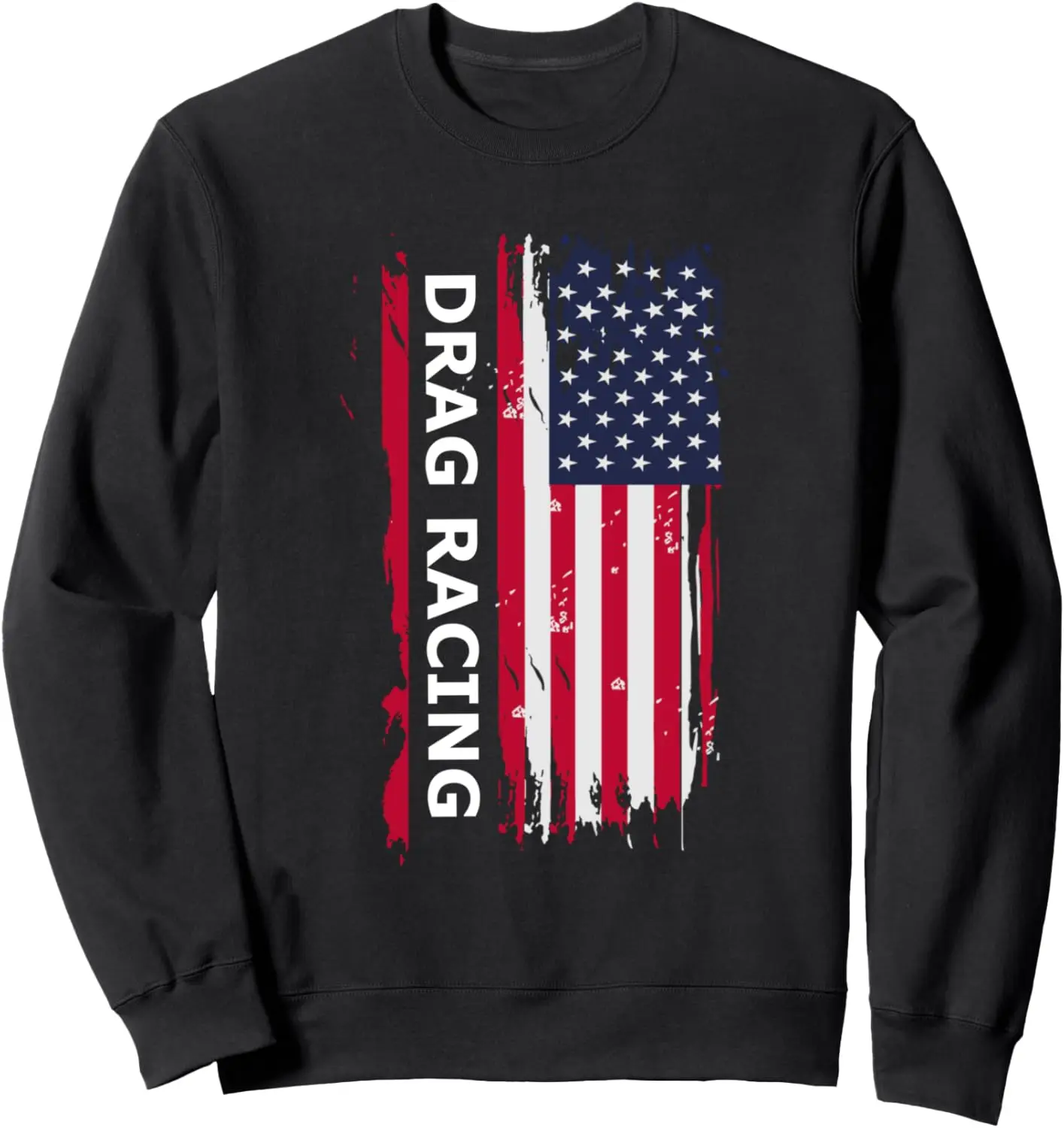 Подарочный свитшот Drag Racing с патриотическим флагом США синий маленький