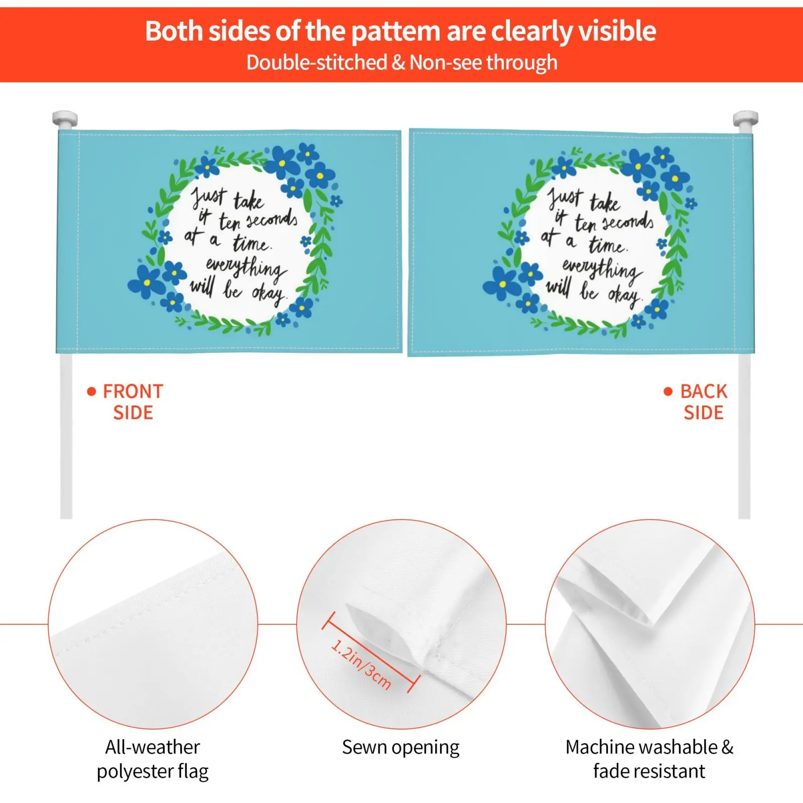 Десять секунд | Синий декоративный флаг на открытом воздухе Автомобильный