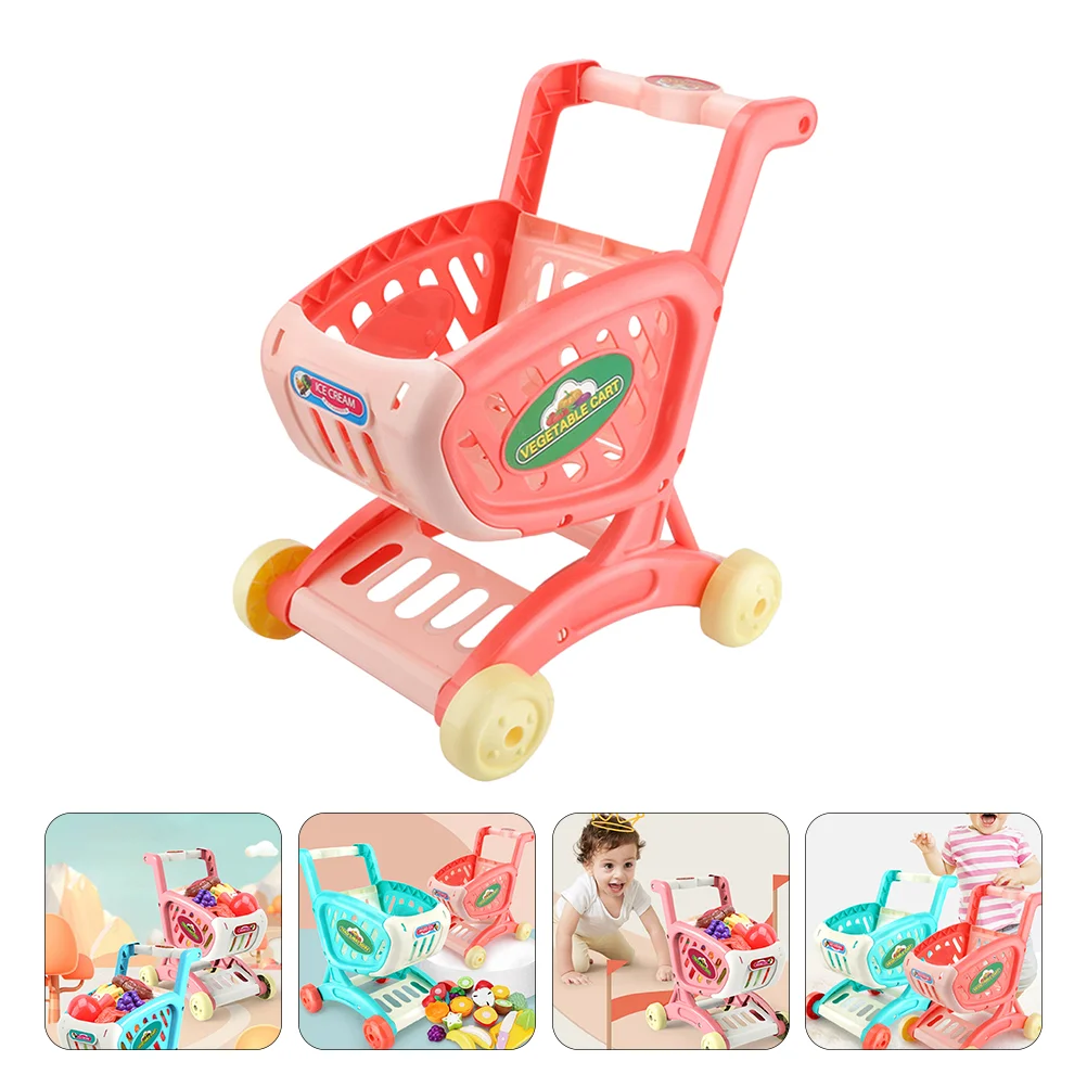 

Children's Shopping Cart Storage Toys Kids Grocery Cart Food Basket Mini Shopping Cart Plastic Kids Trolley Toys Baby