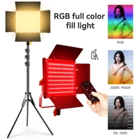 led video light panel camera photo studio rgb light bi color 2500k 9500k dimmable fill lighting optional battery kits 2m tripod