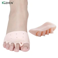 2pcspair silicone comfortable toe braces 5 holes valgus straightener orthodontic foot toe braces for foot care