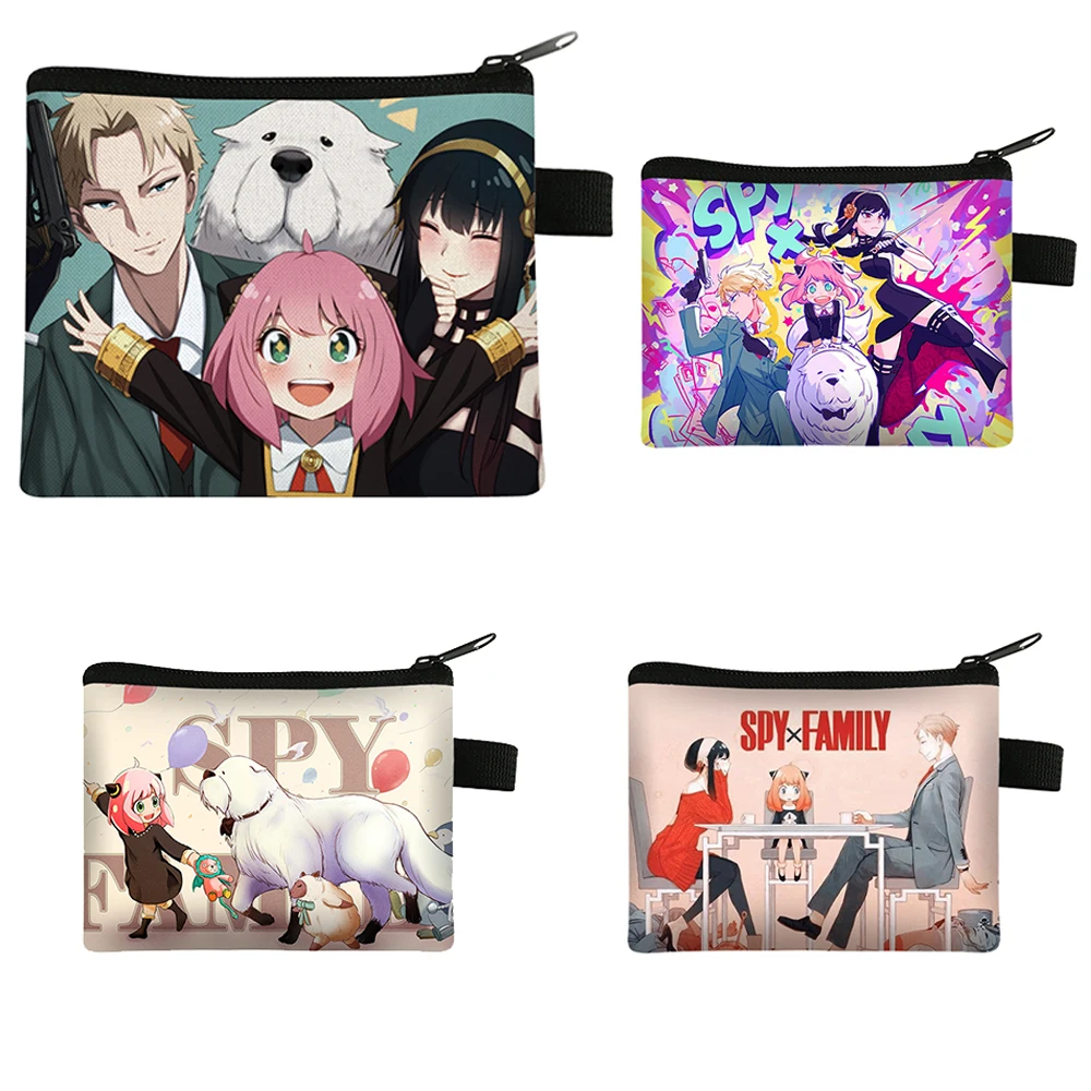 

Spy X Family Anime Wallet Cartoon Peripheral Card Holders Spy X Family Coin Purse Zipper Key Storage Bag 14Cm Purse Kids Gifts
