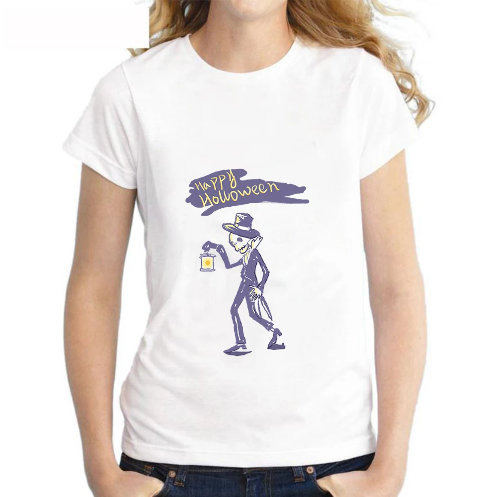 

Женская футболка с принтом Хэппи Хэллоуин, простая повседневная забавная футболка, топы для молодых девушек, на лето