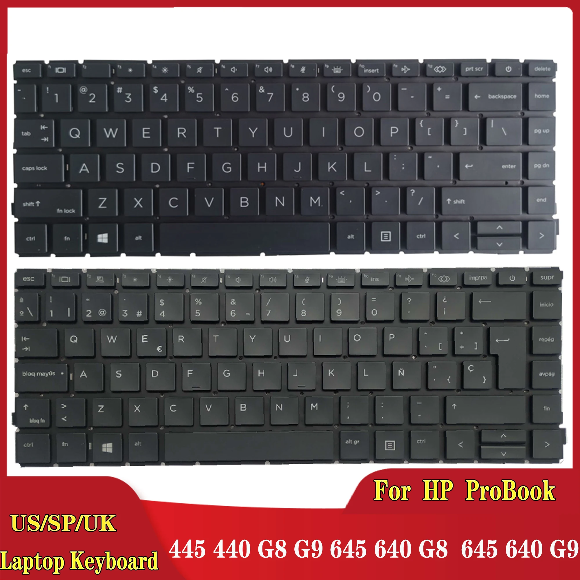 

NEW US/UK/Spanish SP/Latin Laptop keyboard FOR HP ProBook 445 440 G8 G9 645 640 G8 for EliteBook 645 640 G9