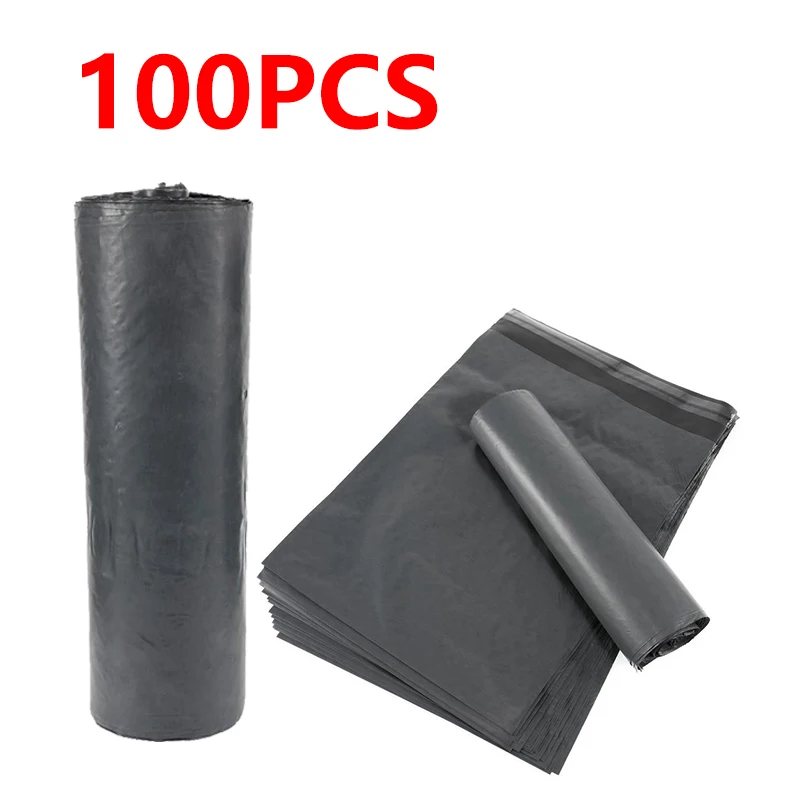 

100PCS Black Plastic Postal Courier Bags Self-seal Adhesive Storage Bags Envelope Mailing Bags Shipping Privacy Packaging Bags