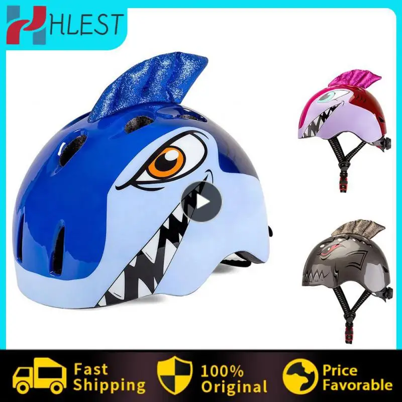 

Headwear Kids Helmet Bicycle Cartoon Skating Protective Seat Belt Light Riding Helmet Cute Shark Helmet Age 2-8 Years 2021