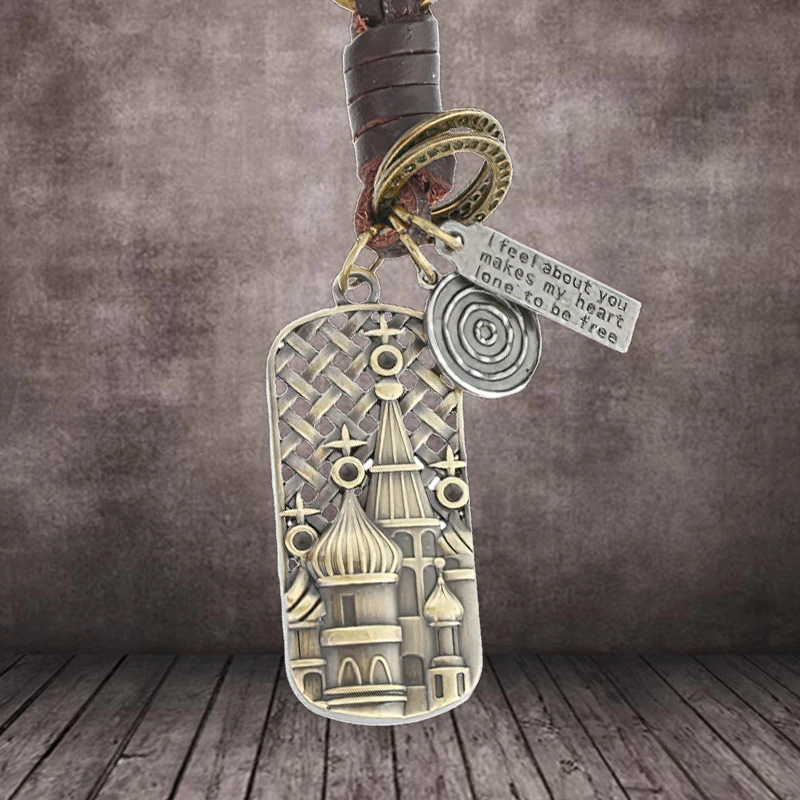 

Брелок для ключей в ретро-стиле с вырезами, металлический корпус для ключей в стиле Тадж-Махал, Ювелирное Украшение