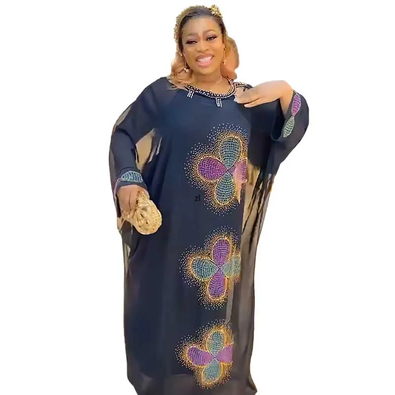 

African Dresses for Women Autumn African Women Long Sleeve O-neck Polyester Long Dress Maxi Dress Dashiki African Clothes