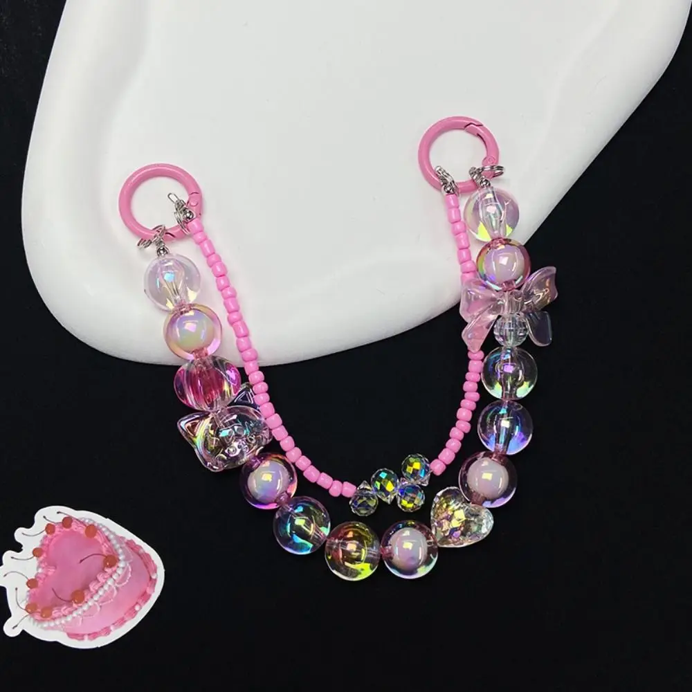 Роскошный мультяшный блестящий ремешок для телефона двухслойный брелок из