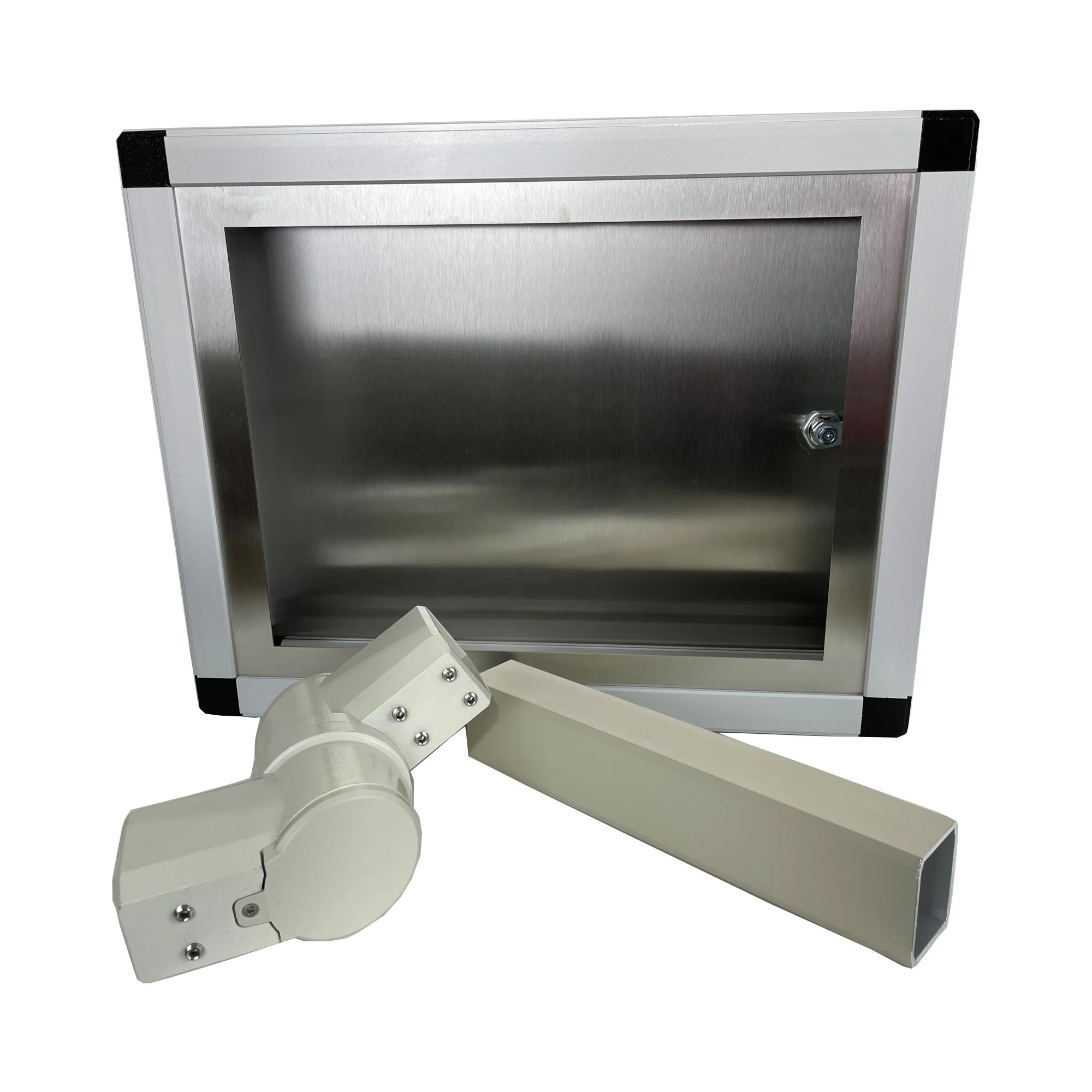 

Aluminum suspension system enclosure control panel hmi box support arm system