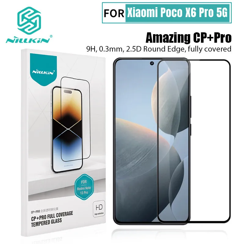 Защита экрана для Xiaomi POCO X6 Pro 5G NILLKIN CP + противовзрывное полностью закаленное