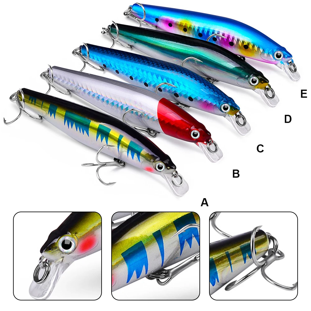 

10.5cm/19g Long Throw Submerged Minnow Fishing Lure Hooks Hard Bait Sea Fishing Artificial Plastic Hard Bait Fishing Tackle