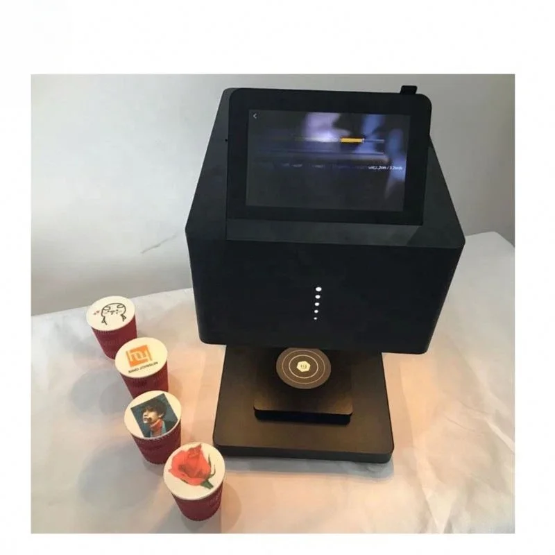 Full color printing coffee pulling machine with compact design and just need to contact WIFI use easy operation