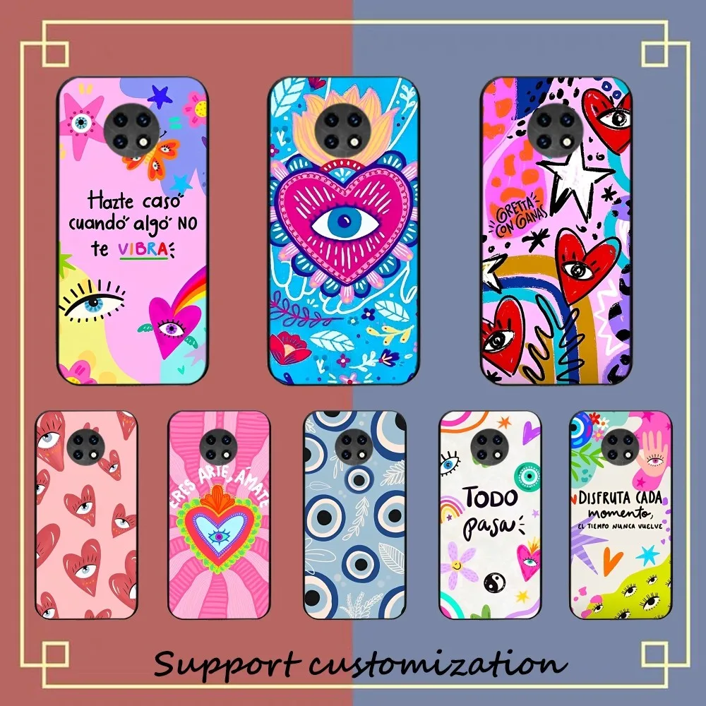 

Lucky Eye Blue Evil Eye Print Phone Case For Redmi Note 4 X 5 A 6 7 8 Pro T 9 Pro 9S 10 Pro 11 Pro 11S 11Epro PocoM3pro