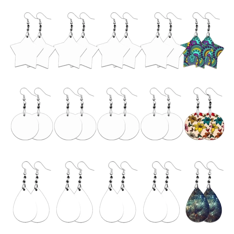 

MXME 30xSublimation Printing Earring Unfinished Teardrop Transfer Earring Pendant