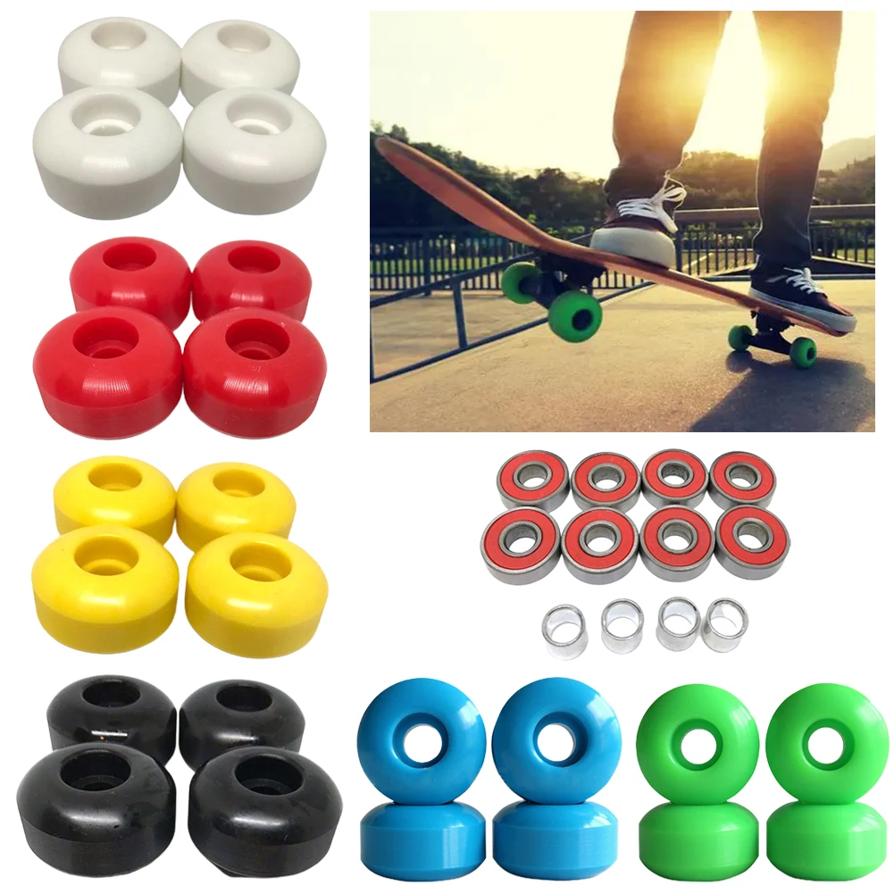 

4pcs 52x30mm Skateboard Wheels 95A +8pcs ABEC9 Bearings + 4x Spacers PU Replacement Wheels For Longboard Cruiser Accessories