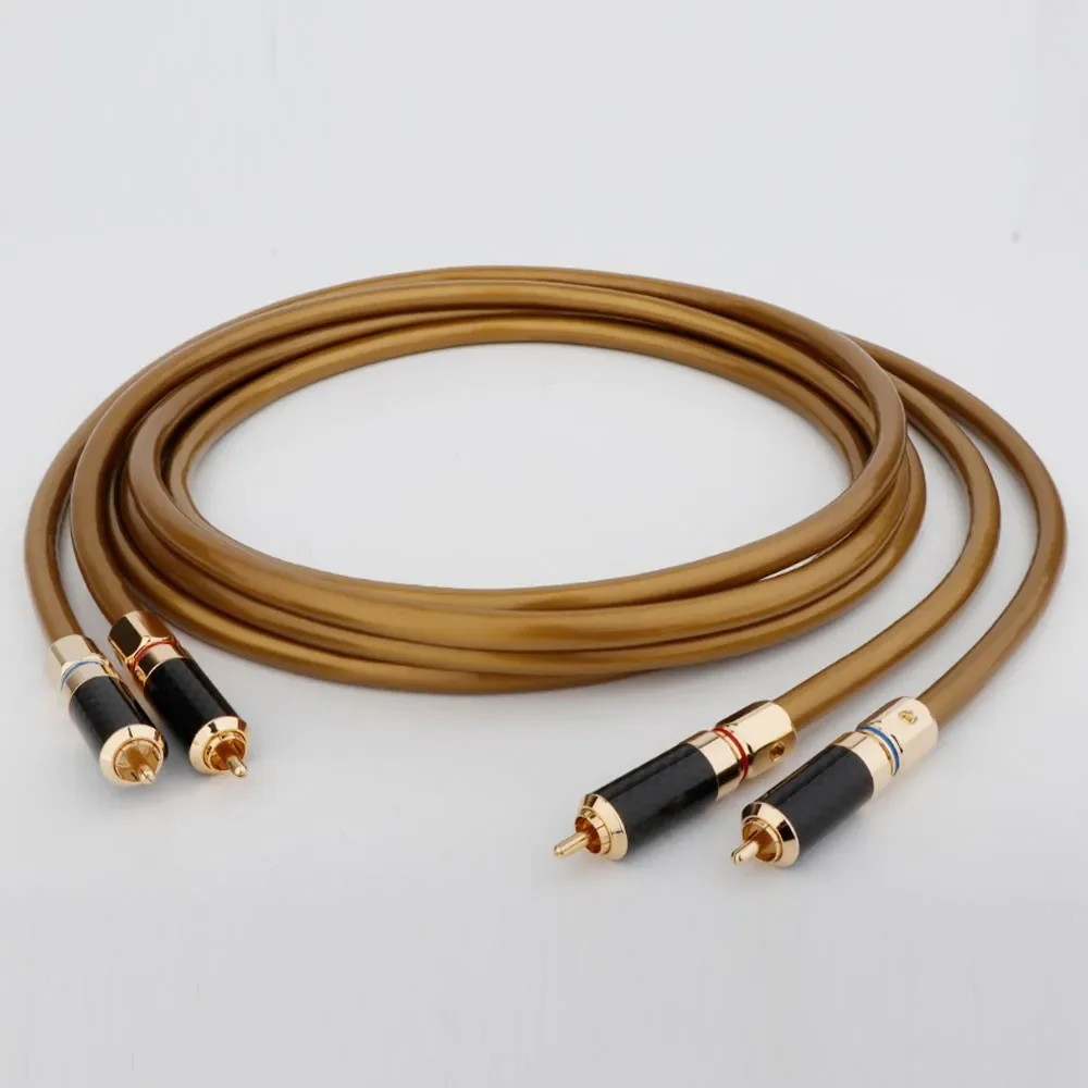 Высококачественная пара HI Fi RCA-кабель Hi-Fi Preffair X421 с разъемом RCA из углеродного