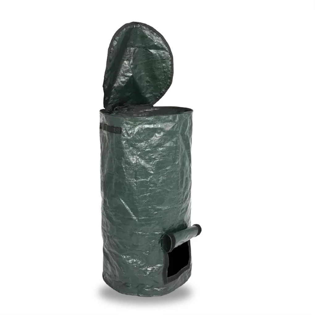 

Садовый мешок для отходов компоста, складной ферментный контейнер, мешок для листьев с окошком для просмотра, Садовые принадлежности, 34 гал...