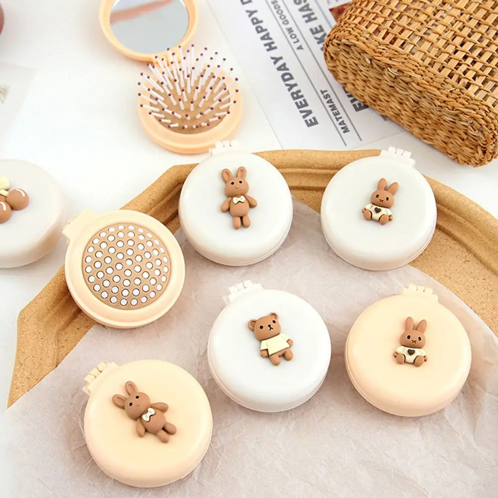 Расческа с изображением медведя 2 в 1 зеркальный набор массажная расческа кролика