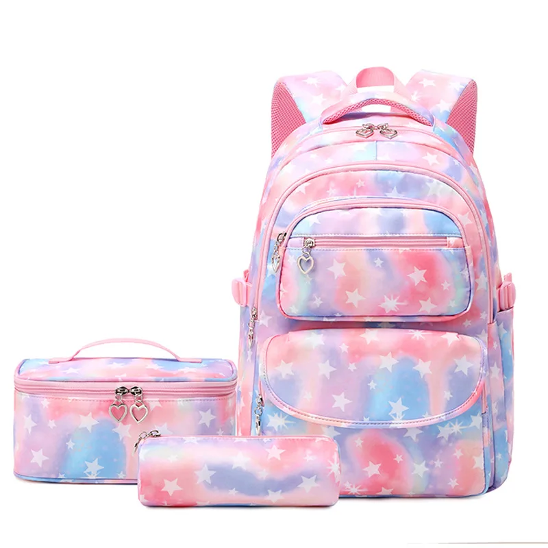 

Cartoon Star Printing Girls School Backpacks Children Schoolbag for Girl Princess Backpack with Lunch Case Kids Bookbag Satchels