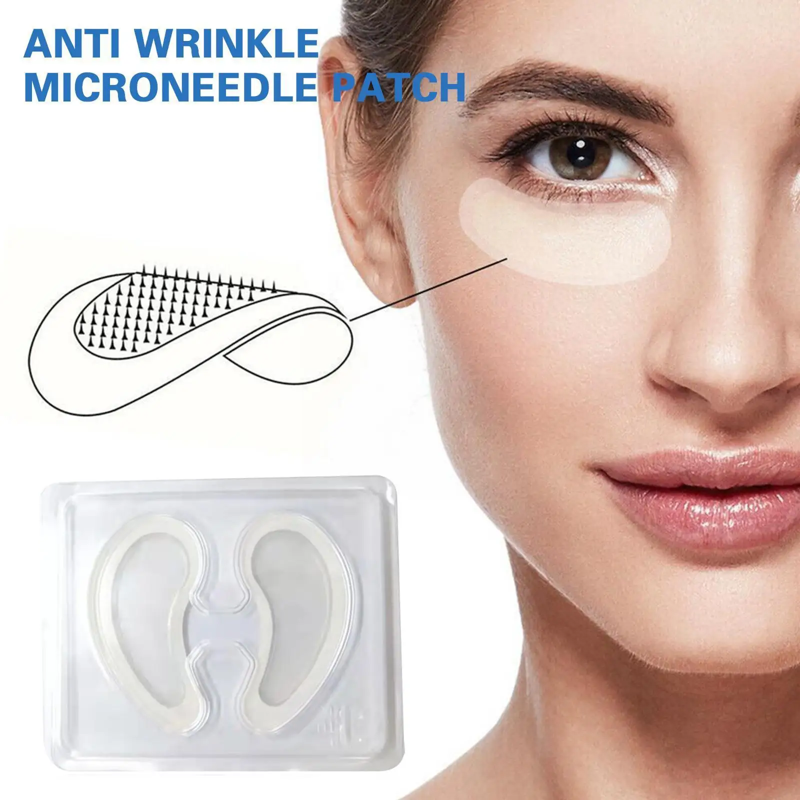 

1 пара, микро-иглы для удаления морщин и тонких линий, с гиалуроновой кислотой