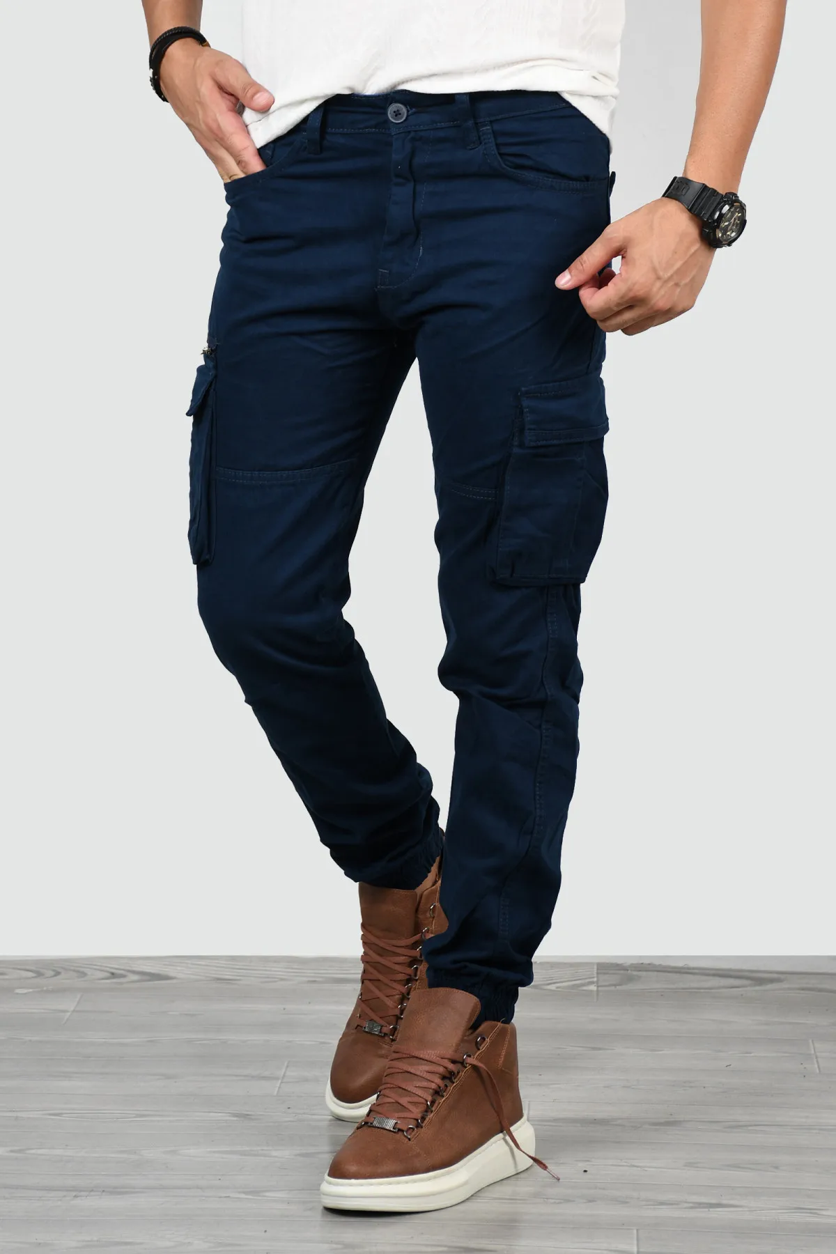 

DeepSEA Pockets Snaps-Zipper Pettitoes Wheel Slimfit Cargo Pants 1801563
