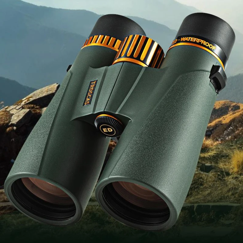 

Troscas 12x50ed Flat Field Binoculars Telescope Bak4 High Magnification HD Night Vision Nitrogen Filled Waterproof Camping Hunt