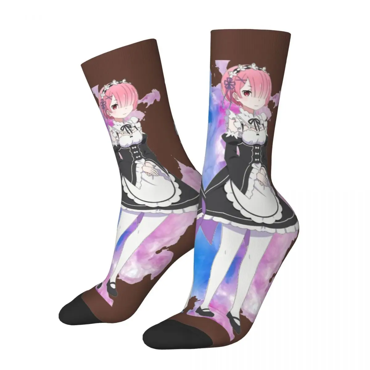 

Классические мужские носки Rem And Ram в стиле ретро Harajuku ReZero Начальная жизнь в другом мире хип-хоп Новинка искусственный подарок с принтом