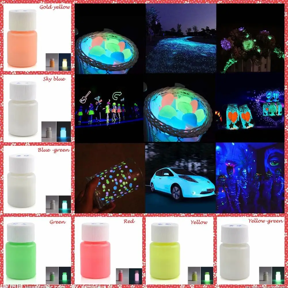 20g Fashion Decoration Bright DIY Craft Glow In The Dark Luminous Paint Pigment Acrylic images - 6