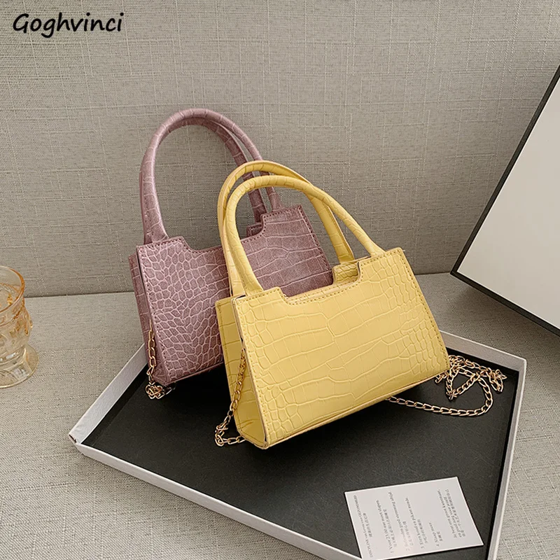 

Top-Handle Bags Women Alligator PU Leather Chain Bag Texture Handbags Elegant Ladies Cross-body Korean Ins All-match Pouch Chic