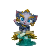 genuine league of legends magical cat yuumi anime figures toys cartoon game garage kit movable doll ornament model gifts for kid
