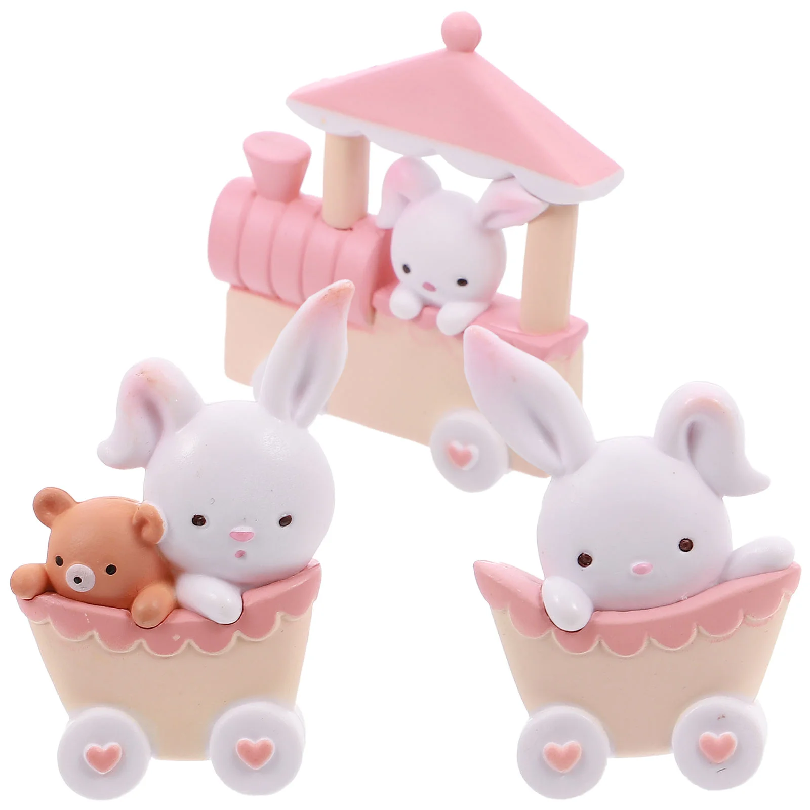 

Resin Animal Figurines Train Toy Set Cupcake Decorating Lovely Adornment Table Decoration Statue