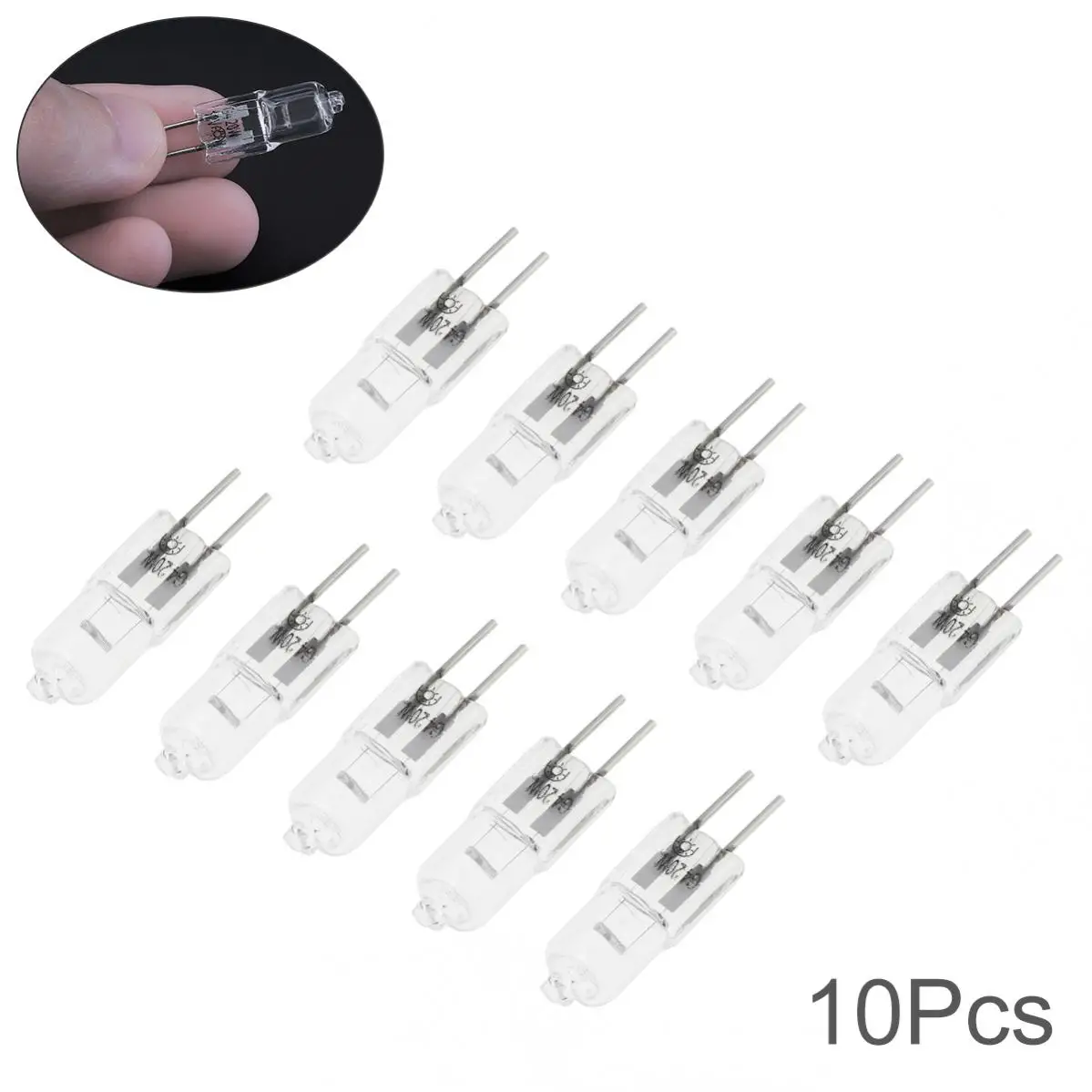 10 шт. галогенные лампы G4 12 В 10 Вт/20 Вт, капсульные лампы с длительным сроком службы, теплые белые прозрачные лампы, галогенные лампы G4