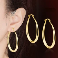 exaggerated smooth round fashion ladies earrings golden punk style charm earrings party jewelry dangle earrings