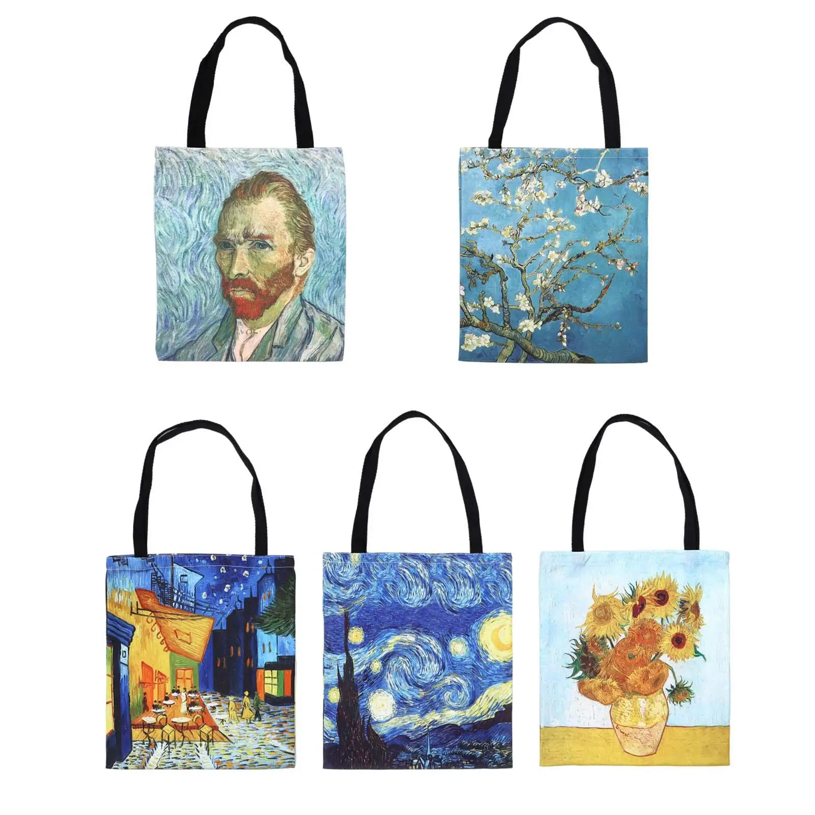 

Women Oil Painting Print Shoulder Bag Stylish Foldable for Travel Work