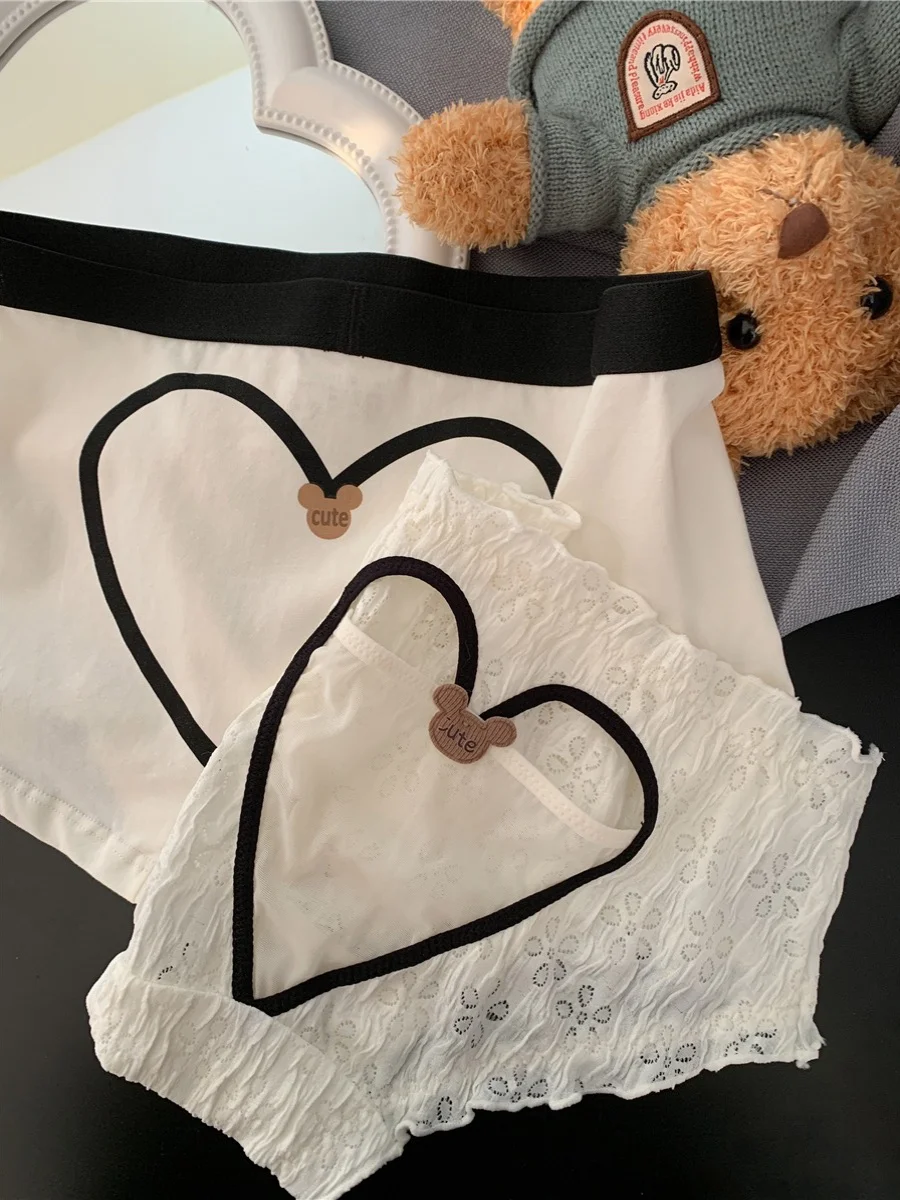 Комплект нижнего белья из чистого хлопка для мужчин и женщин