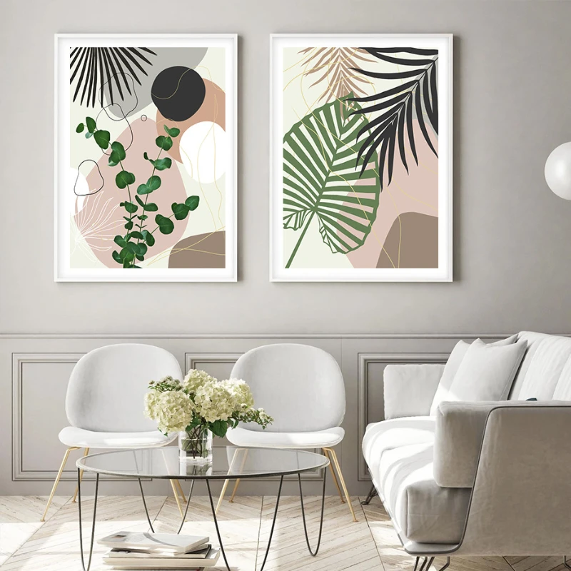 

Canvas Printings Flower Unframed Modern Tropical Wall Art Turquoise Home Decor Minimalist Paintings Posters