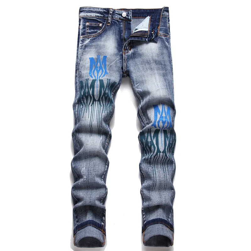 

Jean Homme Men'S Jeans Denim Pants Brand Straight Trousers For Men Casual Jean Homme Soft Biker Overalls Regular Fit Male Daily