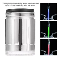 led water faucet light 7 colors changing waterfall glow shower stream tap universal adapter kitchen bathroom accessories