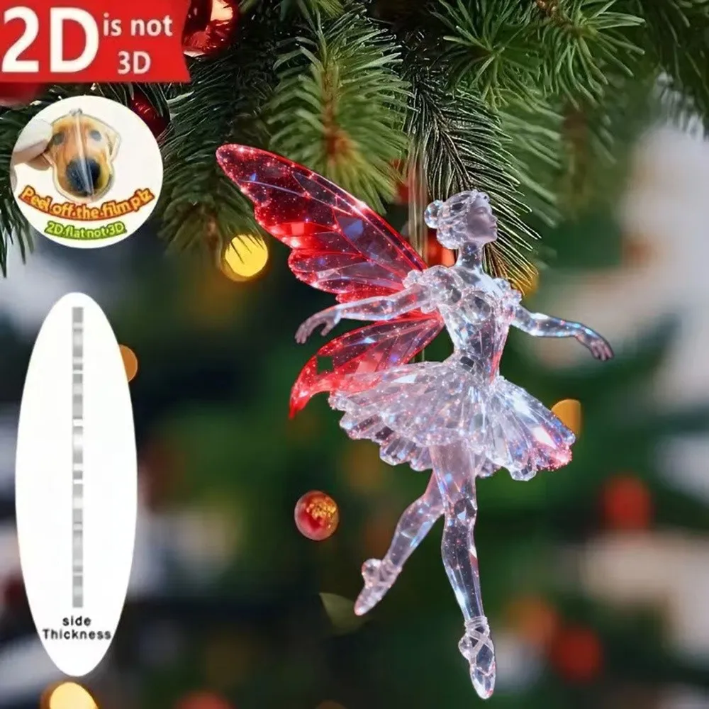 Новый 2D плоский рождественский подвесной кулон, блестящий кролик, балерина, лошадь, кулон, имитация акрилового ангела, подвесной декор, подвески для сумки (art.: 3920d407fd330) - 3920d407fd330