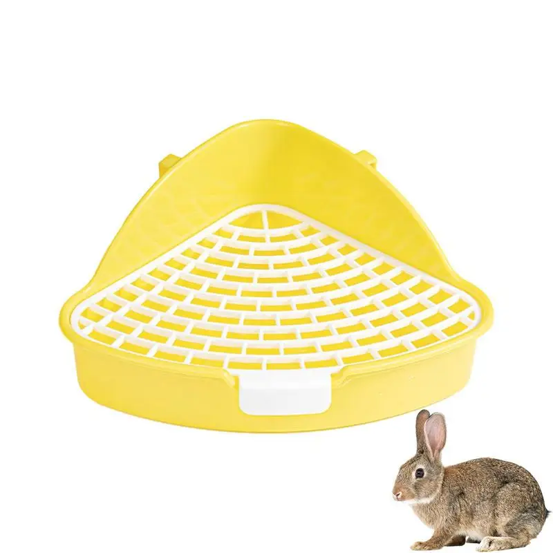 

Bunny Toilet Tray Pet Toilet Potty Litter Box Anti Splashing High Capacity With High Guard Rail Pet Corner Toilet Litter Pan