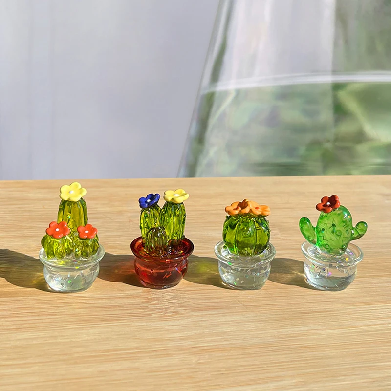 

Cactus Figurines Ornaments Desktop Craft Car Inner Ornaments Adornment Creative Cute Miniature Plant For Home Decor